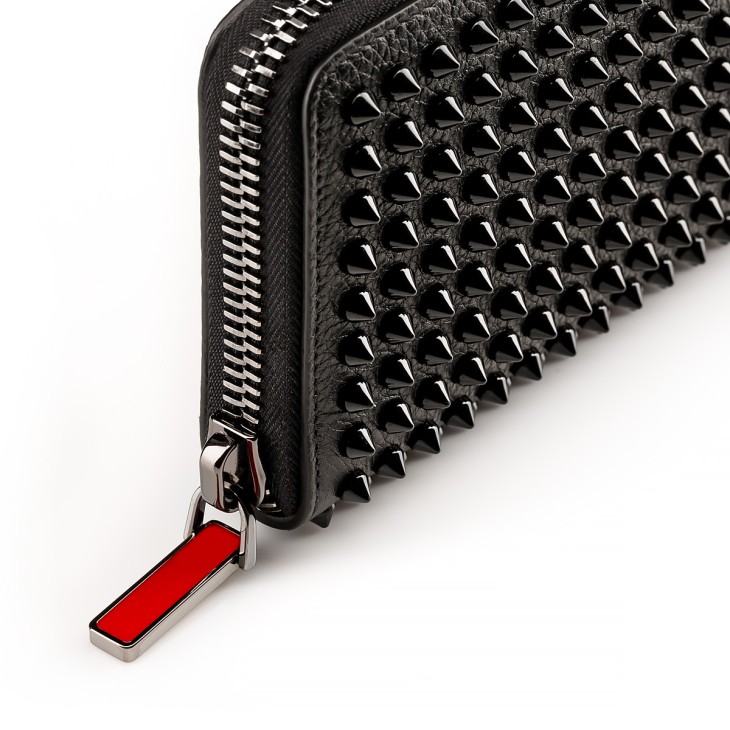 Panettone - Wallet - Grained calf leather and spikes - Black