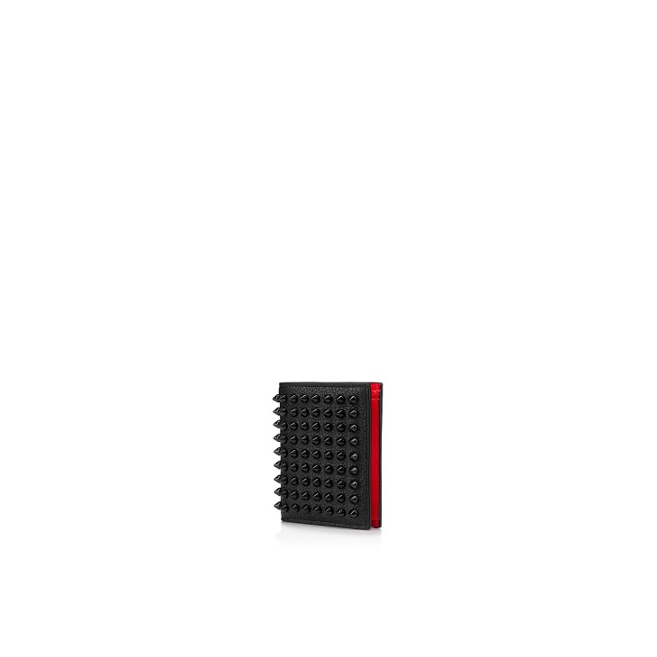 【良品】クリスチャンルブタン M PAROS CALF SPIKES Paros - Wallet - Grained calf leather and spikes - Black