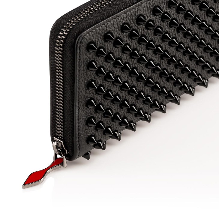 Christian Louboutin Panettone Studded Leather Zippy Wallet Black