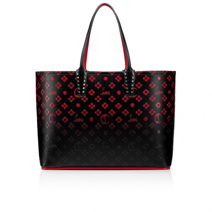 Cabata - Tote bag - Calf leather Loubinthesky and spikes - Black