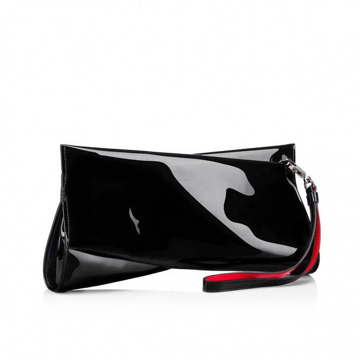 CHRISTIAN LOUBOUTIN: clutch bag in embossed leather - Black