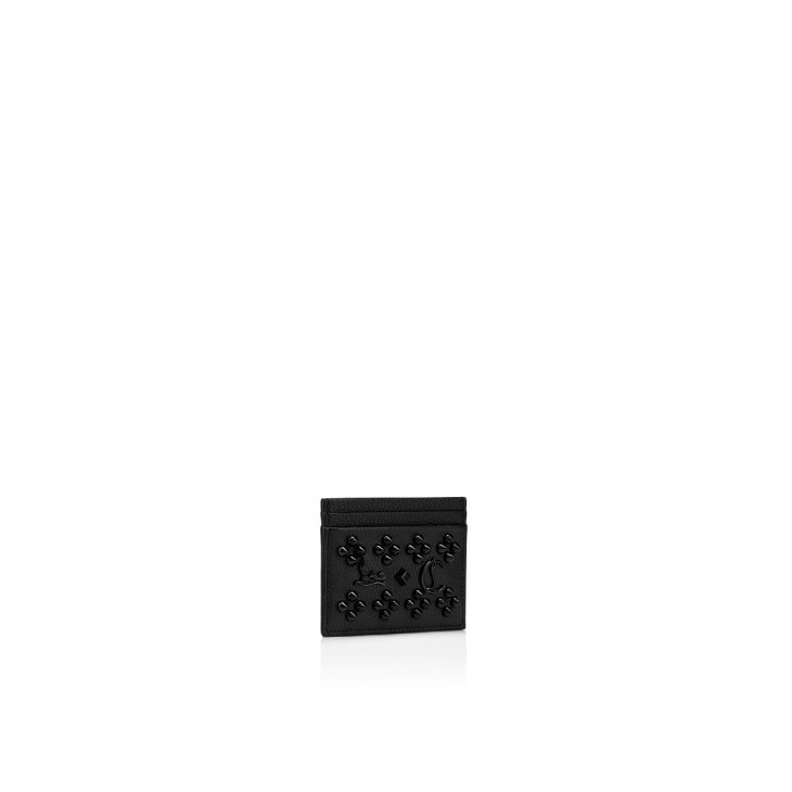 Kios - Card holder - Grained calf leather and spikes Loubinthesky
