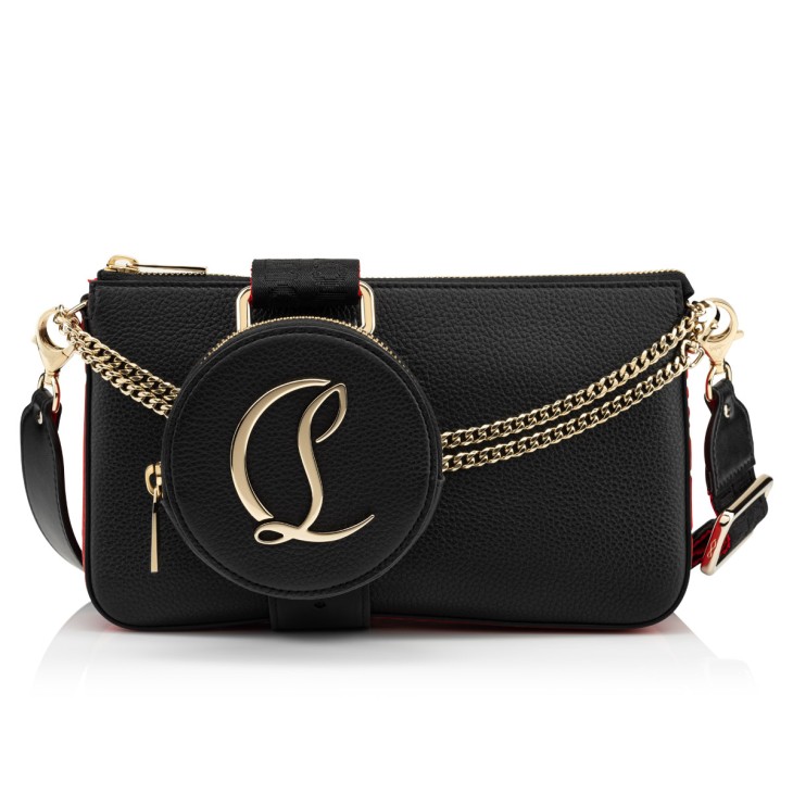 Loubila - Crossbody Bag - Grained calf leather and smooth calf leather -  Black - Christian Louboutin United States