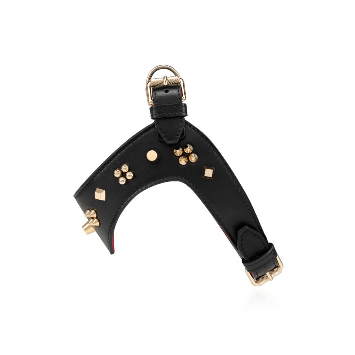 Loubicollar M - Pet collar - Grained calf leather and rubber - Black -  Christian Louboutin United States