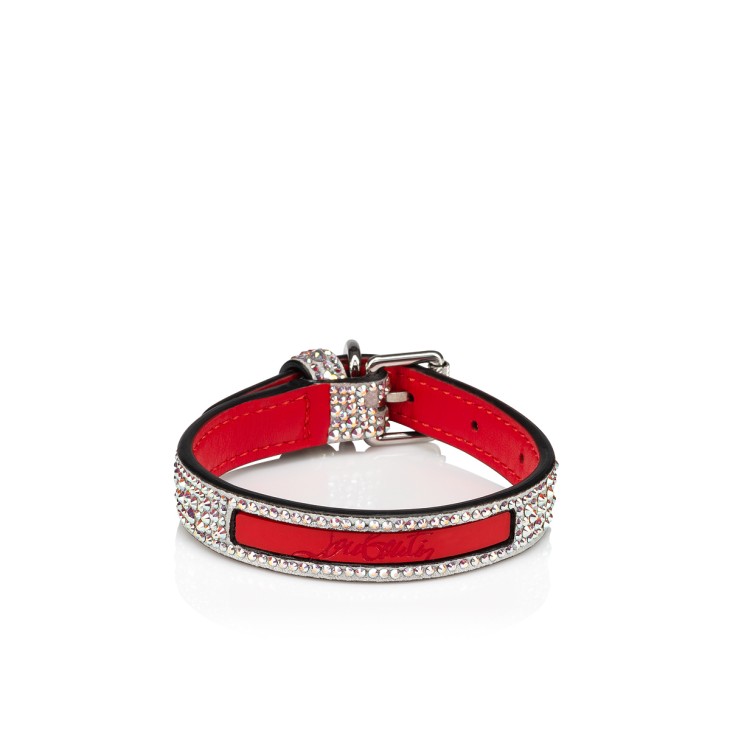Loubicollar XS Metallic suede strass and rubber Christian