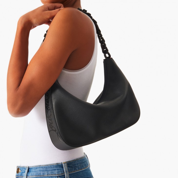 Small Everyday Shoulder Bag, Grained, Black