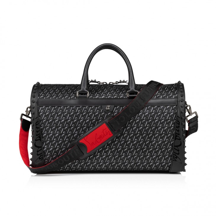 Sneakender medium - Travel Bag - Coated canva Techno CL and rubber - Black  - Christian Louboutin