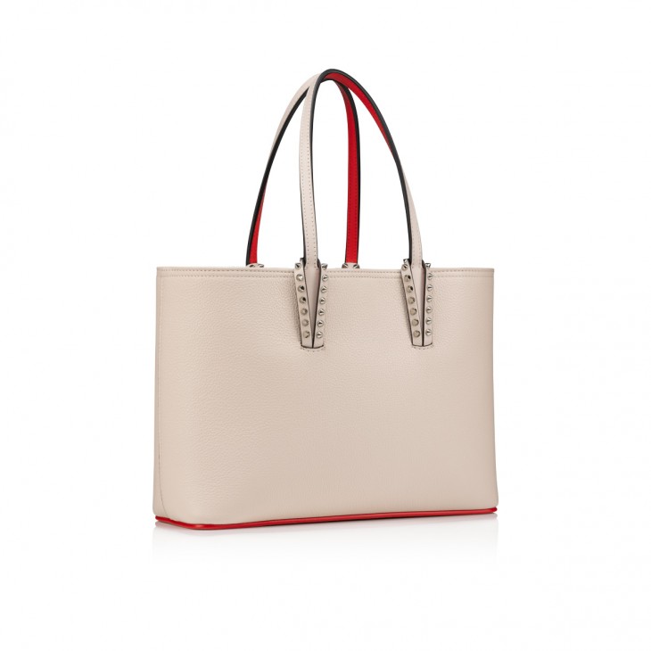 Cabata - Tote bag - Grained calf leather and spikes - Blush - Christian  Louboutin