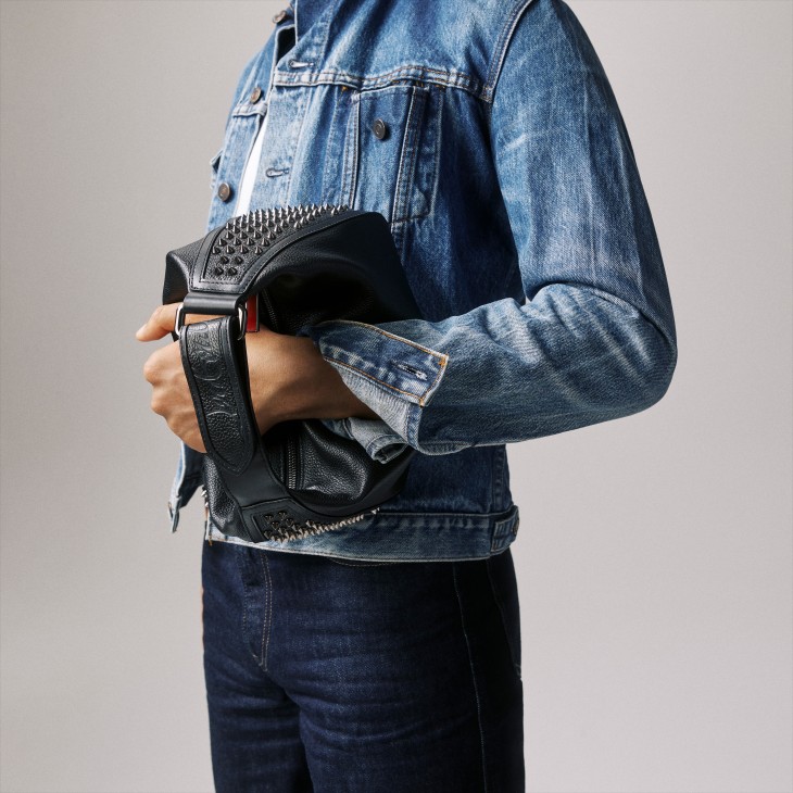 Funky - Pouch - Calf leather and spikes - Black - Christian