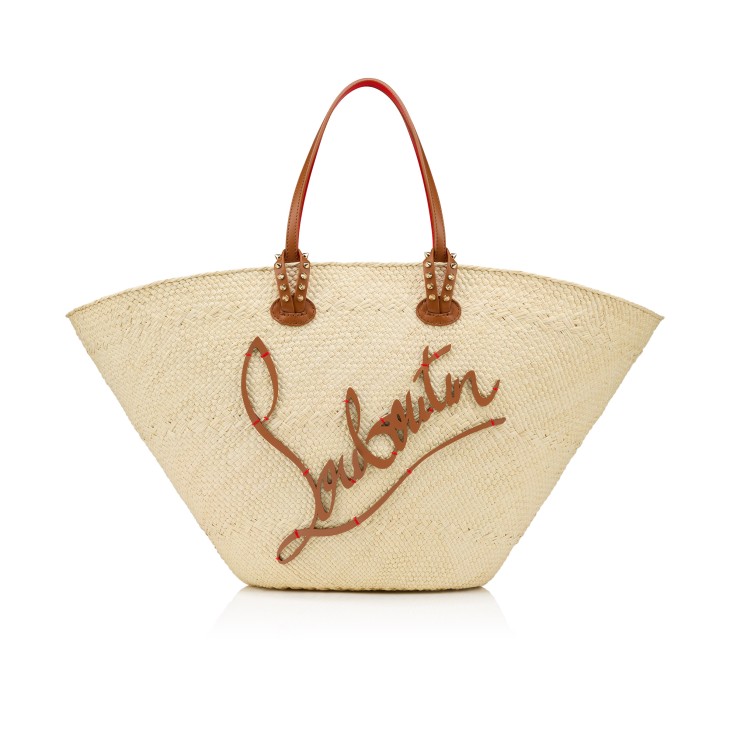 大人気定番商品 - bag Tote - large Cabata Raffia Natural - leather calf and バッグ