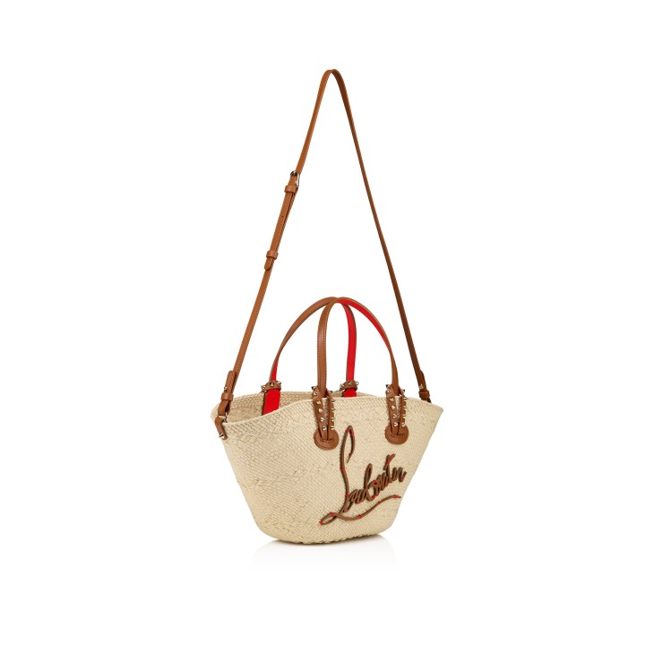 見事な Tote - mini Cabata bag Natural - leather calf and Raffia - バッグ