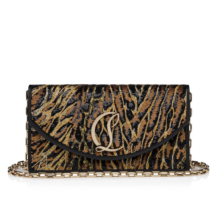 Loubi54 - Clutch - Embroidered crepe satin - Black