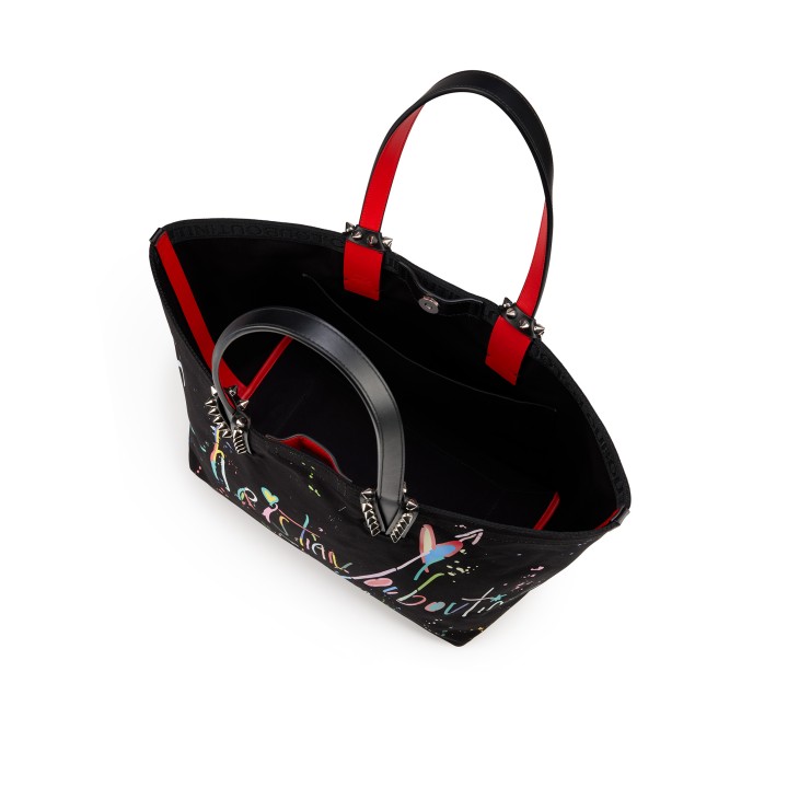 【関税&送料込】Christian Louboutin Cabata Small Tote Bag Cabata small - Tote bag - Cotton and spikes - Black