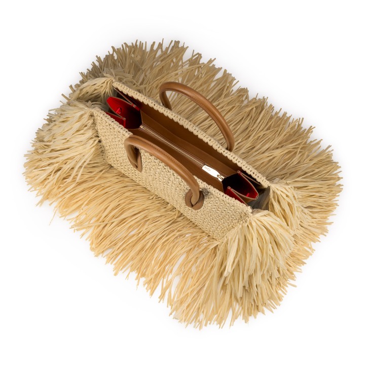 Paloma medium - Top handle bag - Raffia and calf leather
