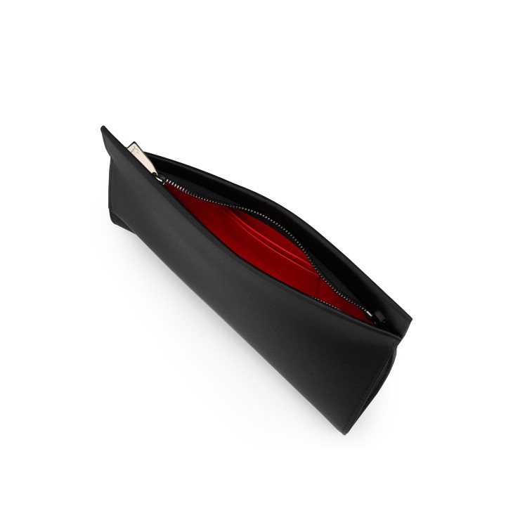 く日はお得♪ Loubitwist small Christian - Black - Satin Crepe - Clutch - 小物