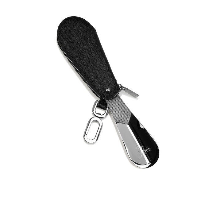 Mooncrest - Shoehorn keyring - Calf Alpin leather - Black
