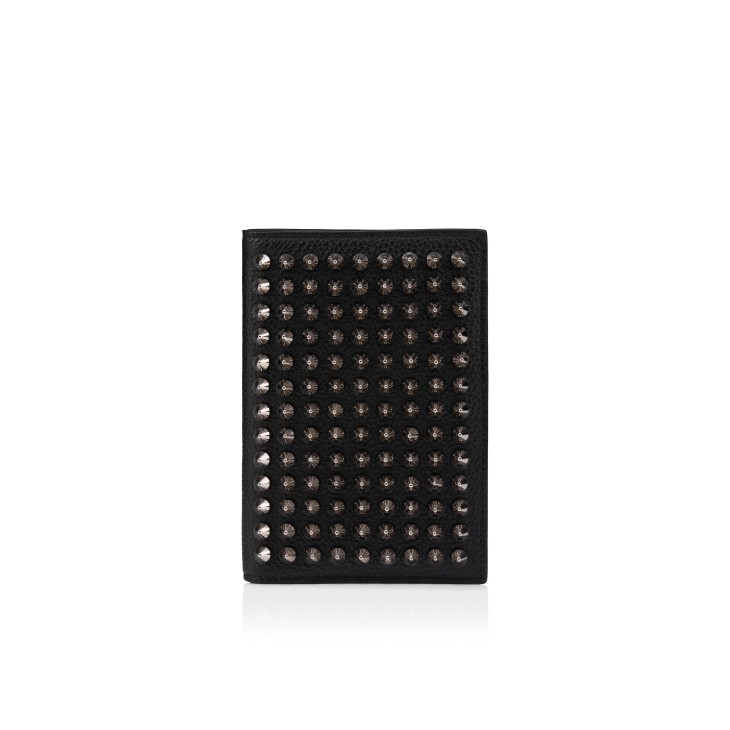 Funky - Passport holder - Grained calf leather and spikes - Black