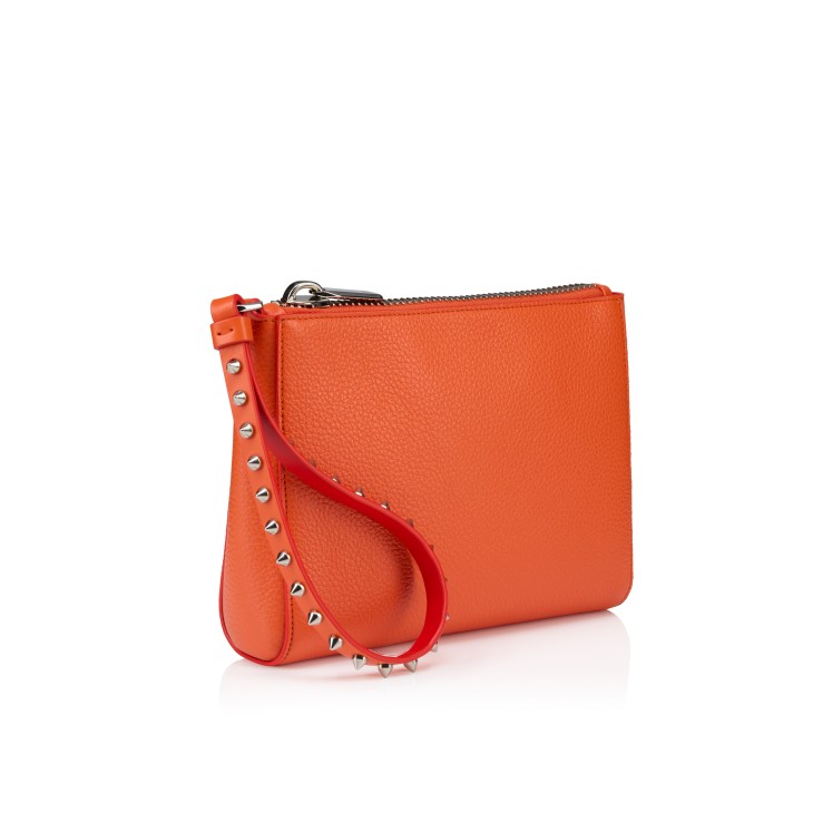 【関税込み】CHRISTIAN LOUBOUTIN Cabata' clutch Cabata mini - Pouch - Calf leather and spikes - Magma