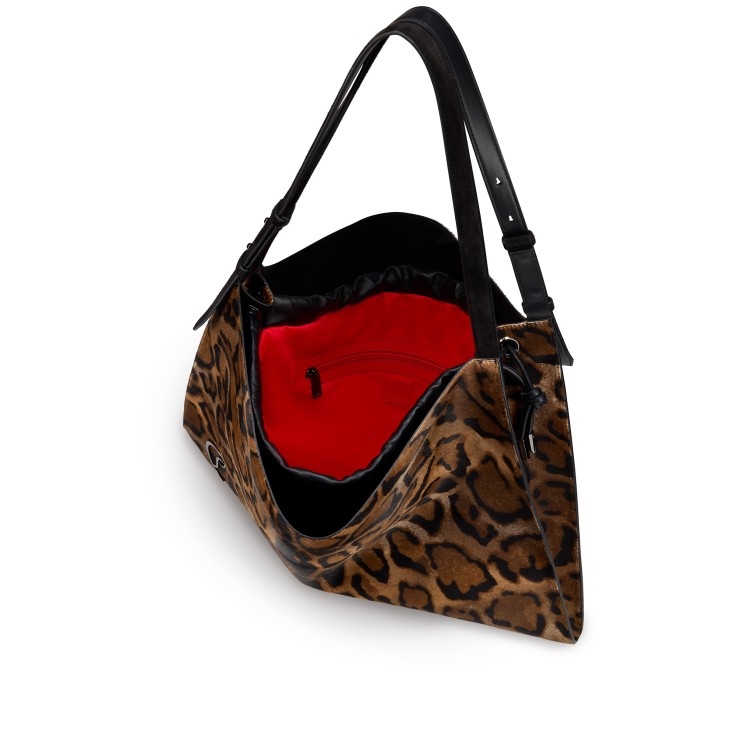 Baggy - Tote bag - 'Bengali' printed hairy calf leather - Brown
