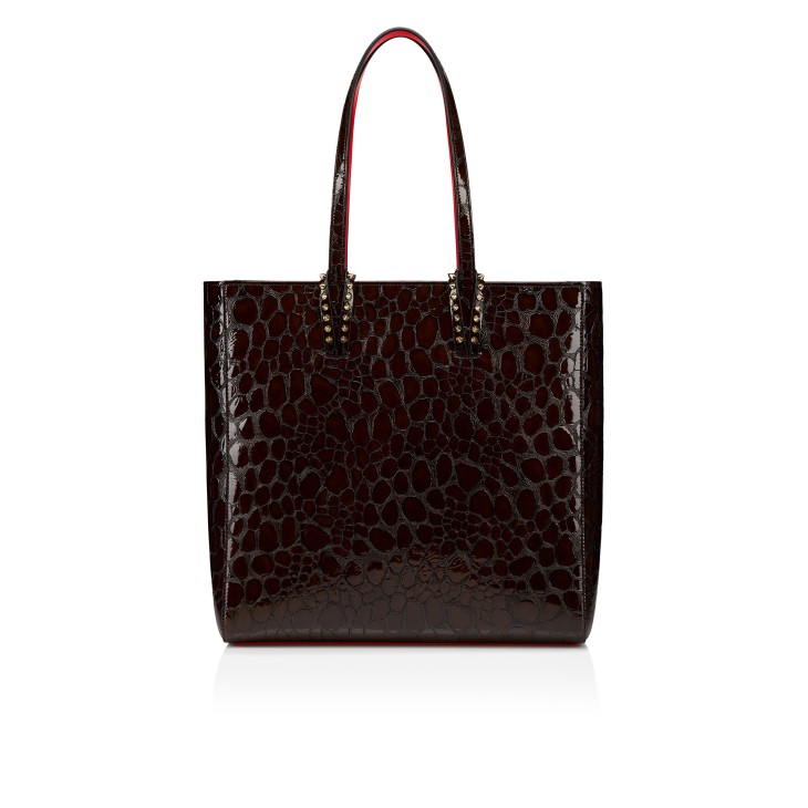 クリスチャンルブタン Cabata Tote Bag Cabata - Tote bag - Shiny crocodile embossed leather - Brown