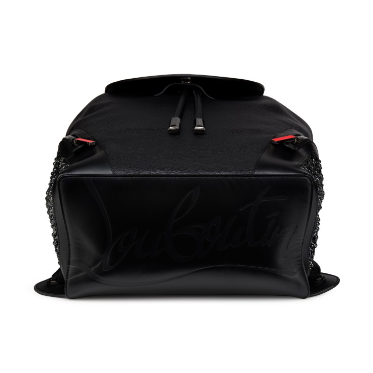 Funky - Backpack - Grained calf leather, strass and spikes - Black