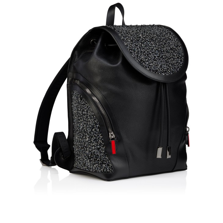 Funky - Backpack - Grained calf leather, strass and spikes - Black
