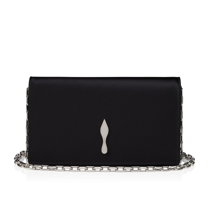 Bettina - Clutch - Crepe satin - Black - Christian Louboutin
