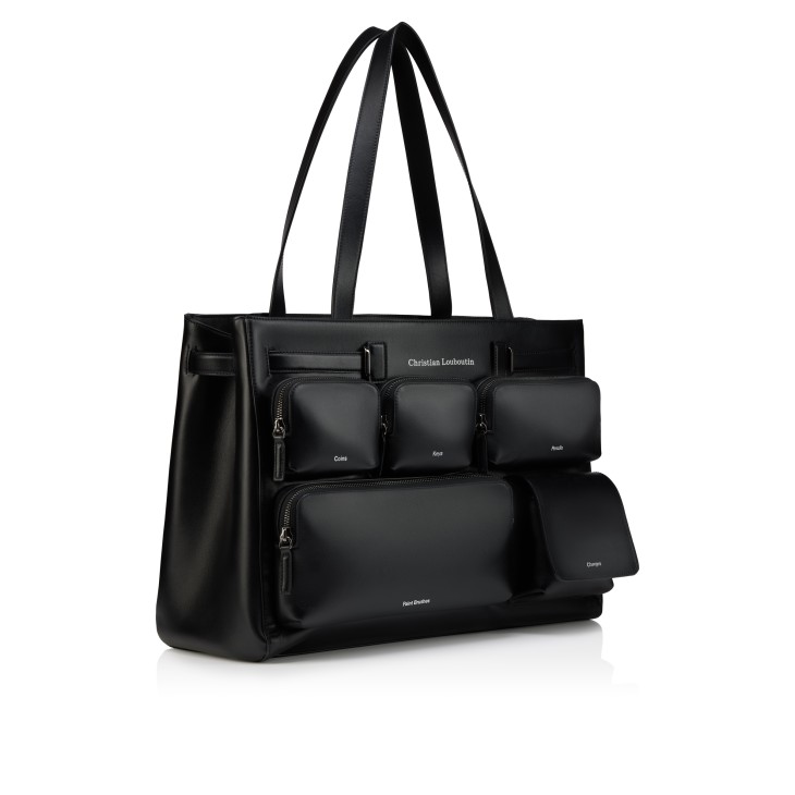 Christian Louboutin ブラック ケース Tactical - Tote bag - Smooth calf leather - Black - Christian