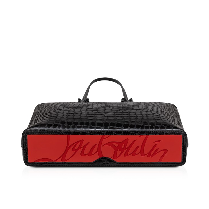 Cabata - Tote bag - Alligator embossed calf leather - Black - Christian  Louboutin United States