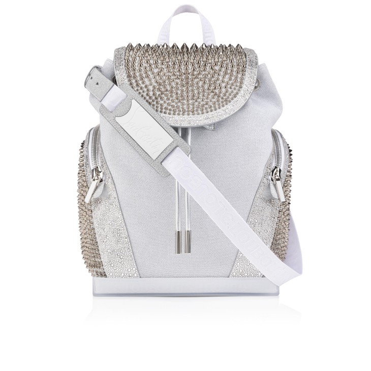 Explorafunk - Backpack - Calf leather, glitter and suede - White