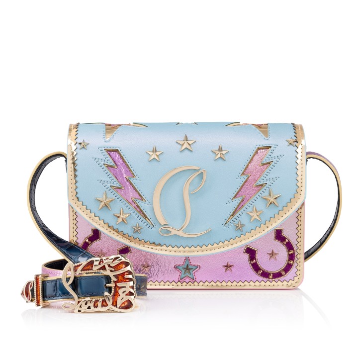 Loubi54 Giddy Crossbody Bag Calf leather and laminated leather Mineral Christian Louboutin United States