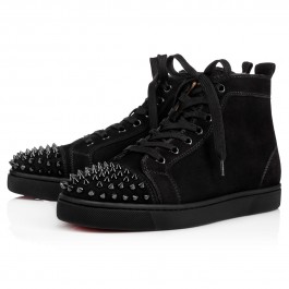 Lou Spikes - High-top sneakers - Suede and spikes - Black - Men