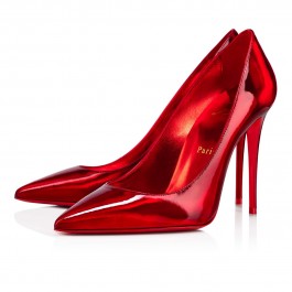 Christian Louboutin Kate 100 Loubi Red Patent Leather Stiletto Heel Pumps