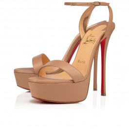 Loubi Queen Alta - 149 mm Pumps - Nappa leather - Nude - Christian ...