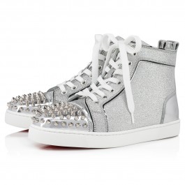Lou Spikes woman - High-top sneakers - Specchio leather and glittered ...
