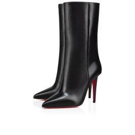 Christian Louboutin Womens Bianco/Black Astrilarge Booty 100 Leather Heeled Boots 4.5