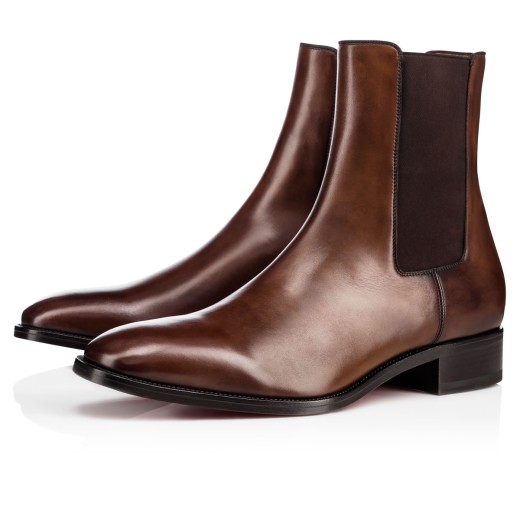 Christian Louboutin Men's Roadyrocks Patent Leather Chelsea Boots, Black/Sv, Men's, 11D, Boots Chelsea Boots