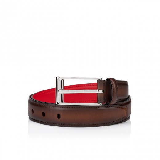 Louis - Belt - Calf leather and spikes - Black - Christian Louboutin United  States