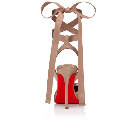 Christian Louboutin Pumps Heel Ribbon Leather Beige EU36.5