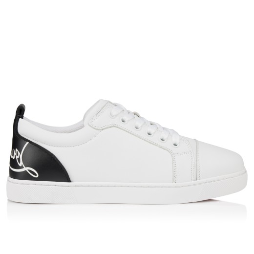 Christian Louboutin スニーカー 紺x白 2118425M0007 Christian Louboutin Blue/White Fabric/Leather Spikes High