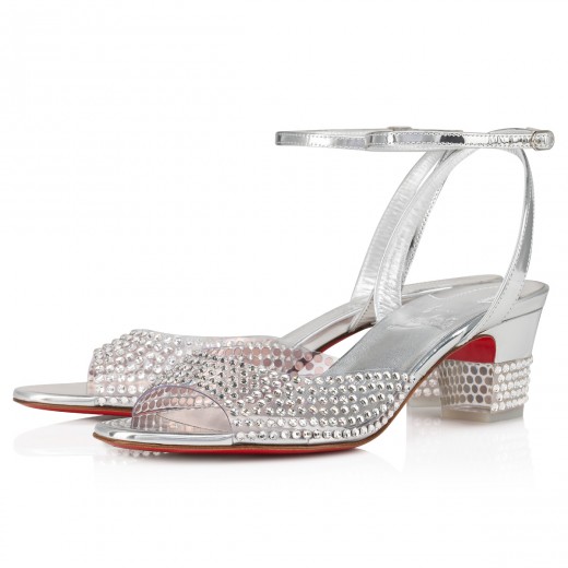 Silver Christian Louboutin Heels for Wedding at The Swan House in