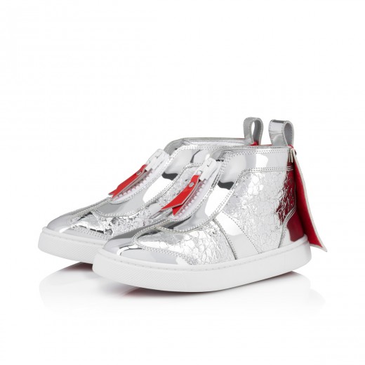 Christian Louboutin Kids Funnytopi Glitter Sneakers - Silver - 26