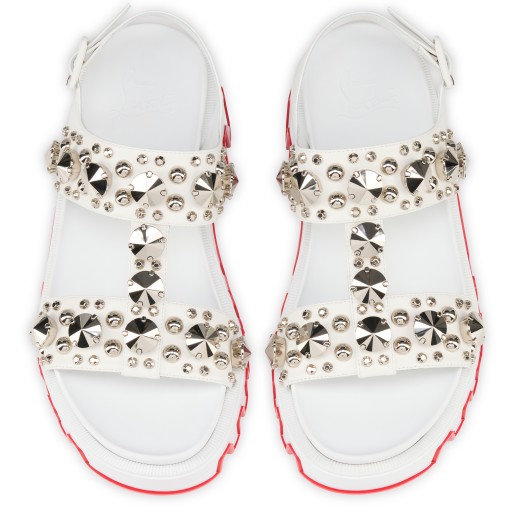 シューズ・サンダルその他 CHRISTIAN LOUBOUTIN Woman Flat sandals White 1230961 W222 Super Loubi Flip Women - Flip-flops - Rubber - Bianco