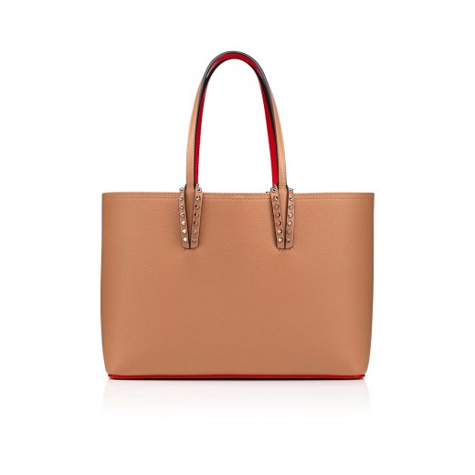 Christian Louboutin Cabarock Small Leather Tote Bag in Natural