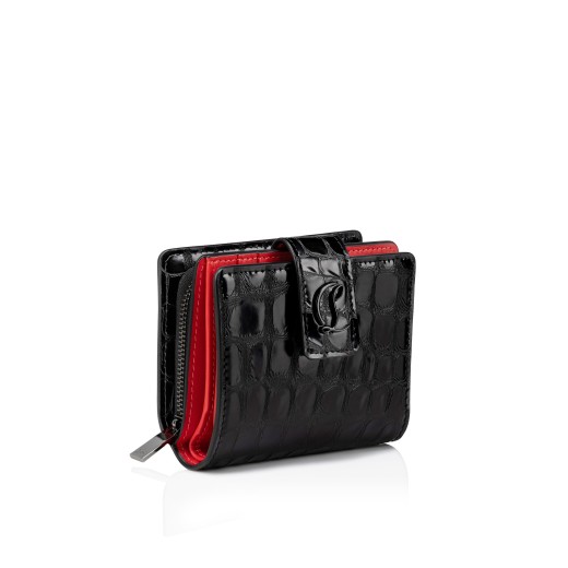 Christian Louboutin★Loubigaga MINI WALLET_1205105 Q521 Christian Louboutin LOUBIGAGA MINI WALLET Black Handwritten