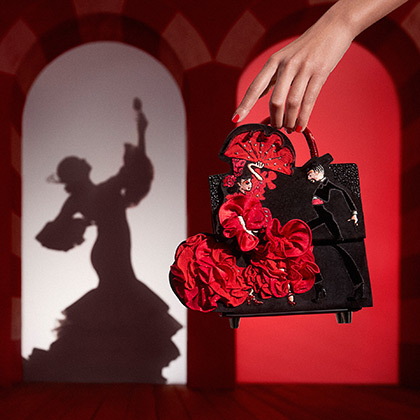 Christian Louboutin Paloma Mini Flamenco Strass Embroidered Crossbody Bag
