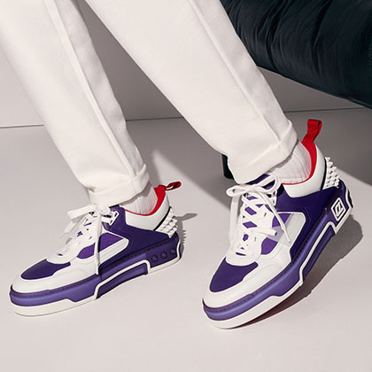 Astroloubi - Sneakers - Calf leather and nappa leather - White - Men